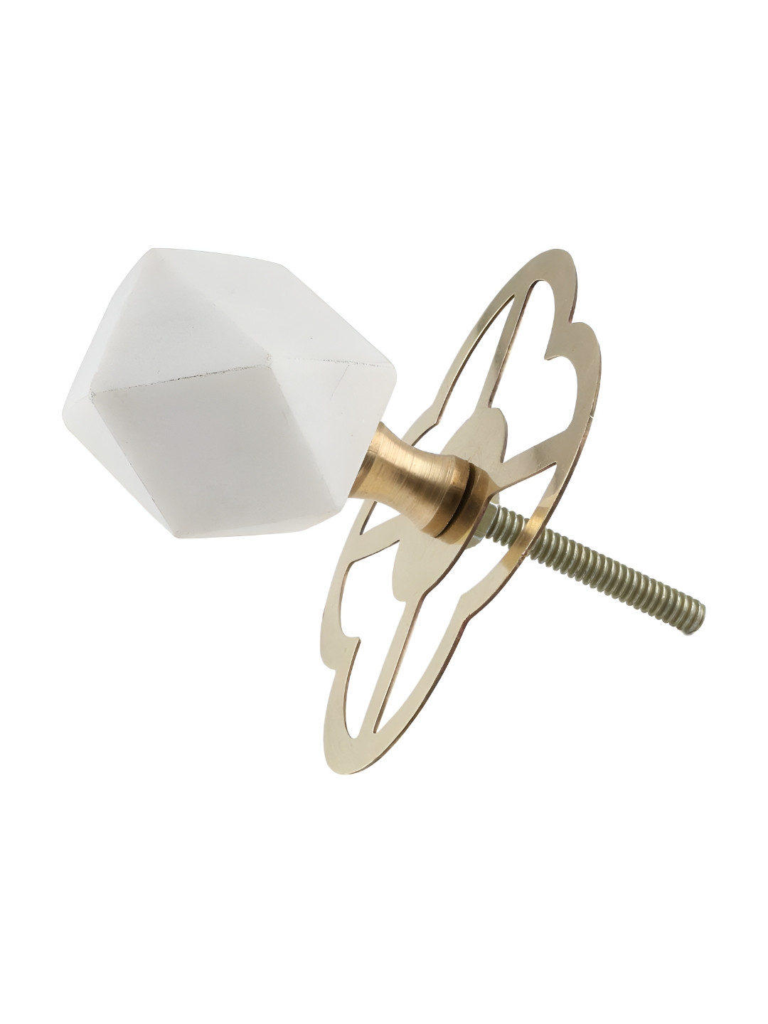

Indianshelf White Hexagon-shaped Stone Cabinet Knob