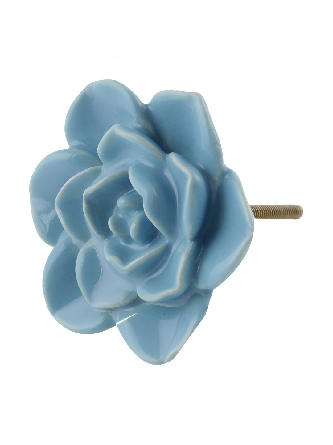 

Indianshelf Turquoise Blue Floral Ceramic Cabinet Knob