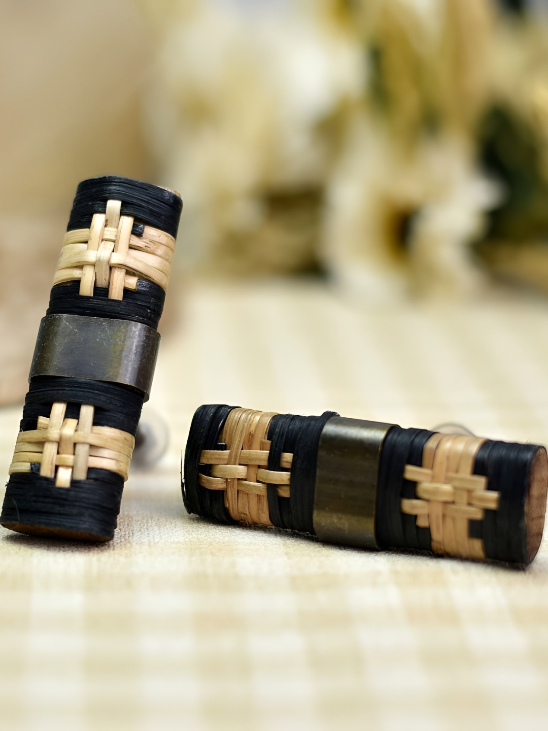 

Indianshelf Black & Brown Rattan Thick & Rust Free Wooden Drawer Knob