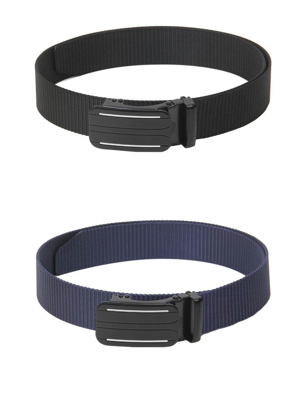 

Calvadoss Girls Set Of 2 Textured Belt, Black