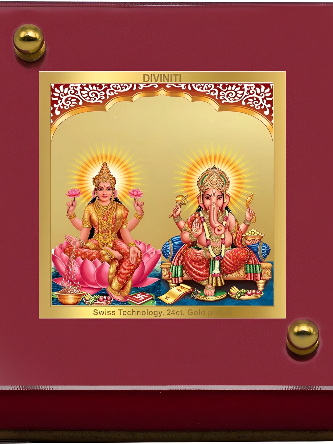 

DIVINITI Pink & Gold Toned 24K Gold Plated Religious Figurine Showpiece