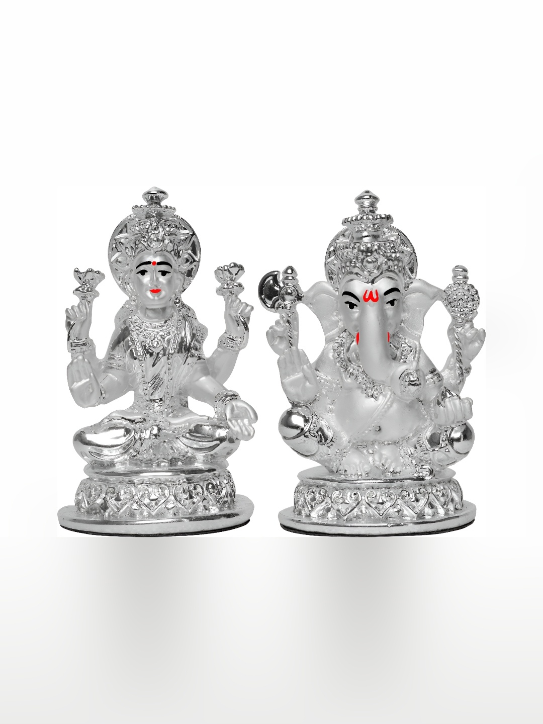 

DIVINITI Silver-Toned and Black 2 Pieces Religious Idol Showpieces