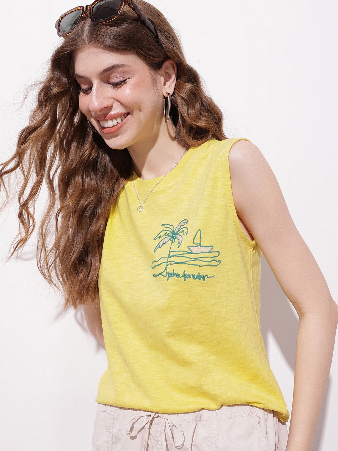 

DressBerry Tropical Remix Sleeveless T-shirt, Yellow