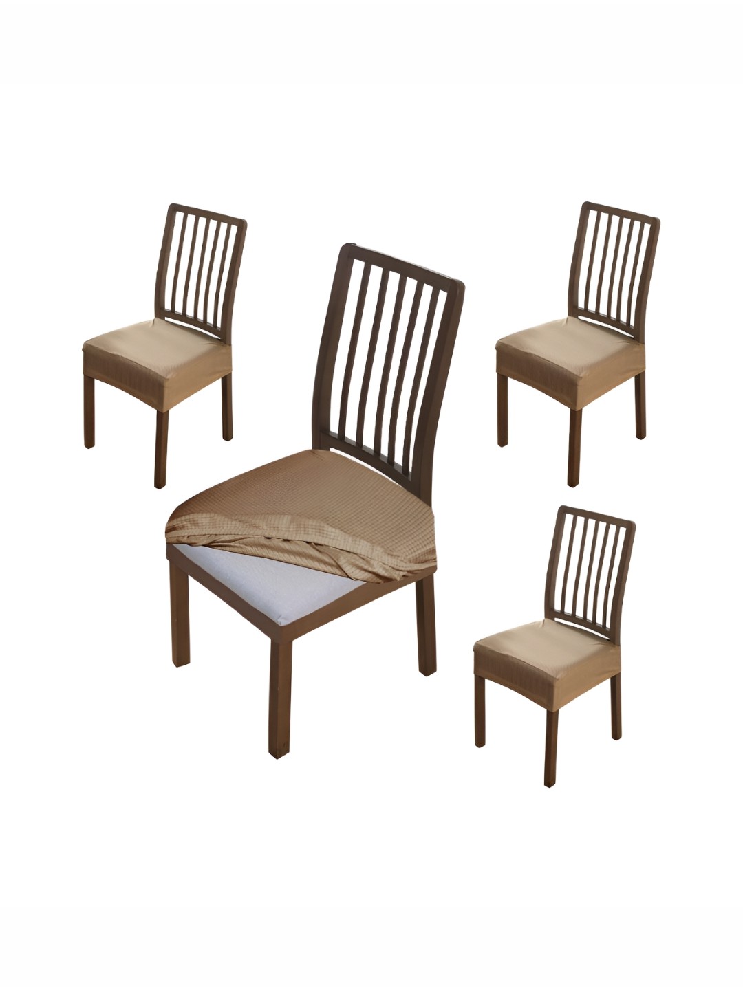 

HOKIPO 4 Pieces Brown Printed Comfortable Chair Covers