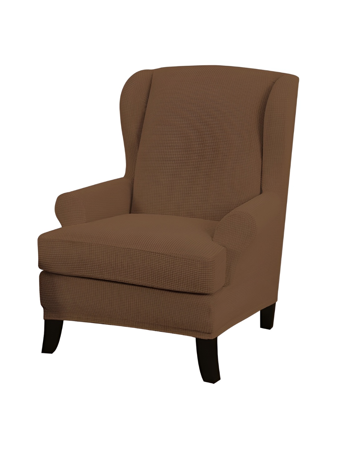 

HOKIPO Brown 190 GSM Jacquard Wing Chair Cover