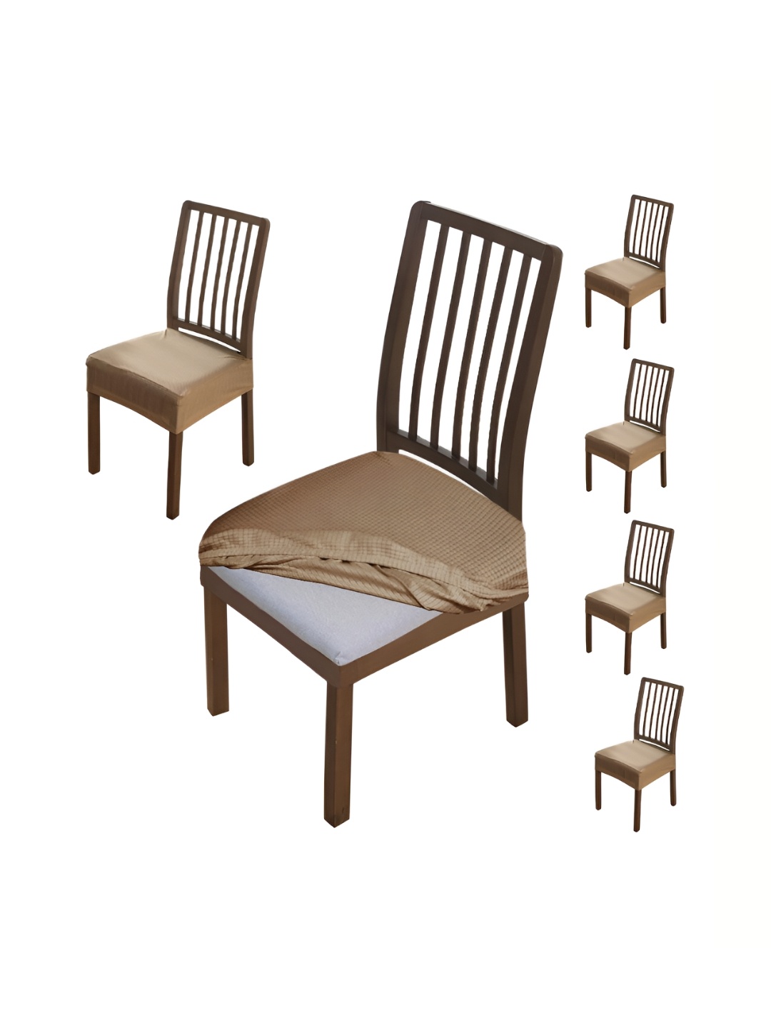 

HOKIPO Brown 6 Pieces Jacquard Comfortable Chair Covers