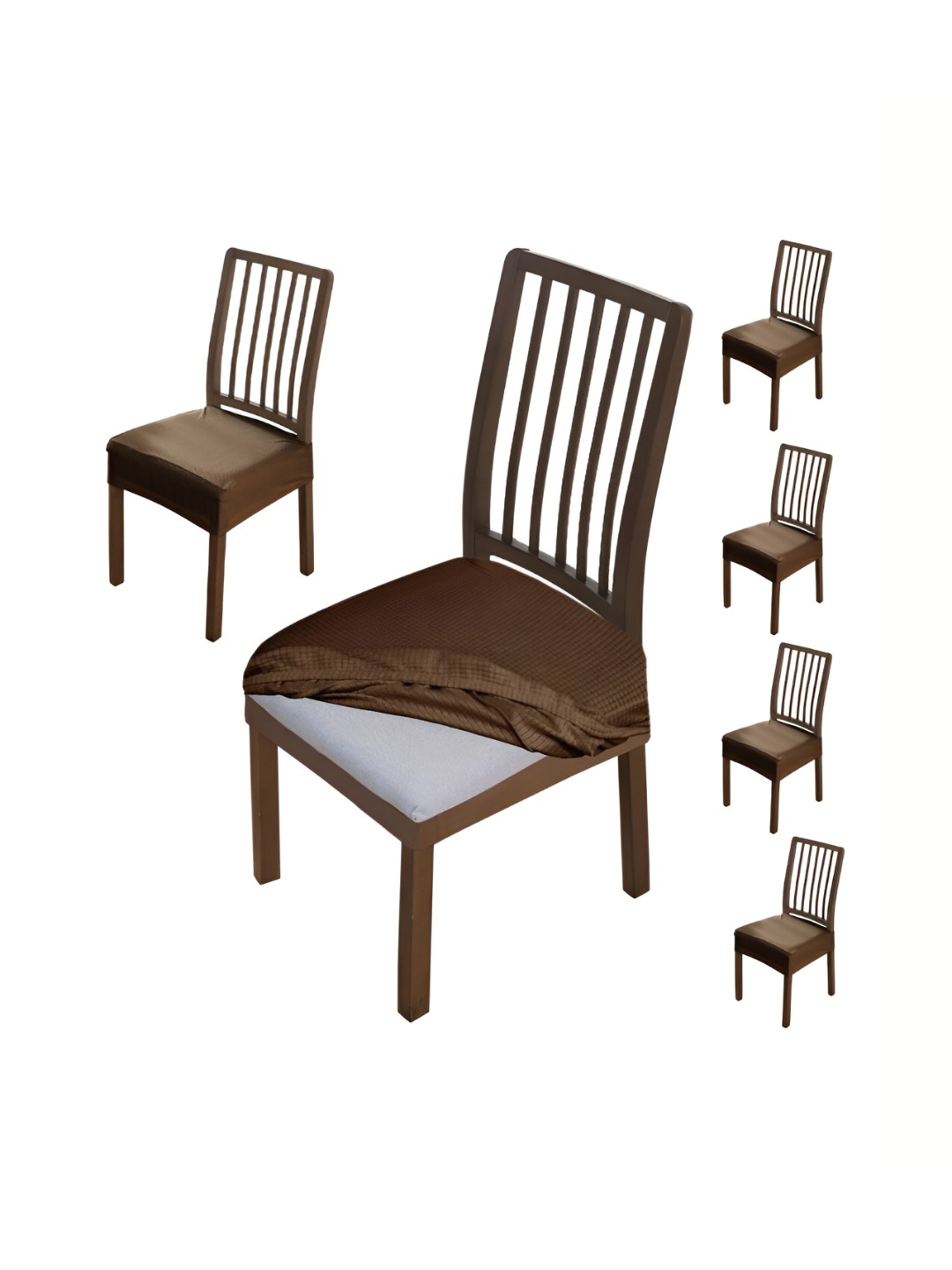 

HOKIPO 6 Pieces Brown Comfortable Chair Covers