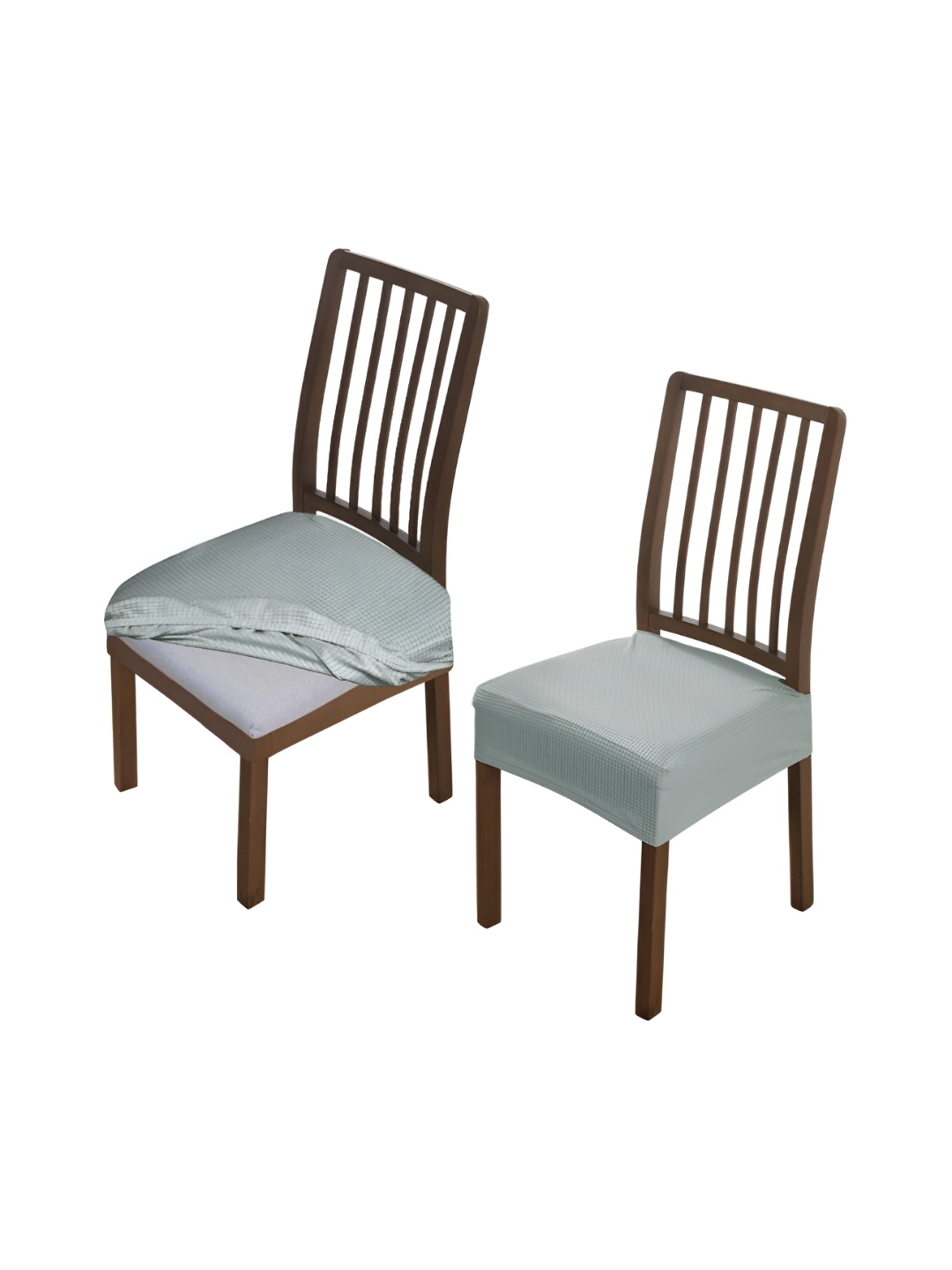 

HOKIPO Grey 2 Pieces Self Design Jacquard Stretchable Chair Covers