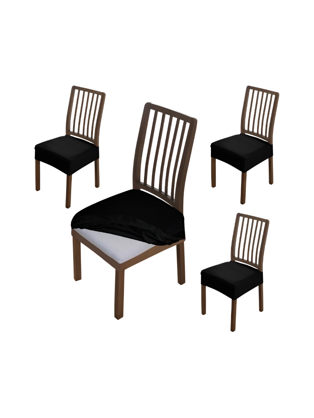 

HOKIPO 4 Pieces Black Comfortable Chair Covers