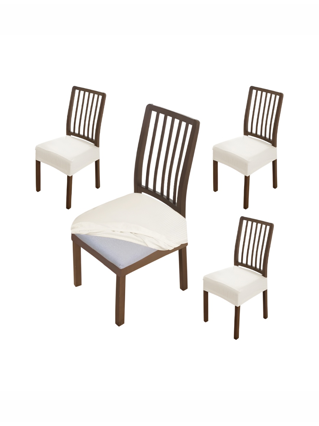 

HOKIPO 4 Pieces Off White Comfortable Chair Covers