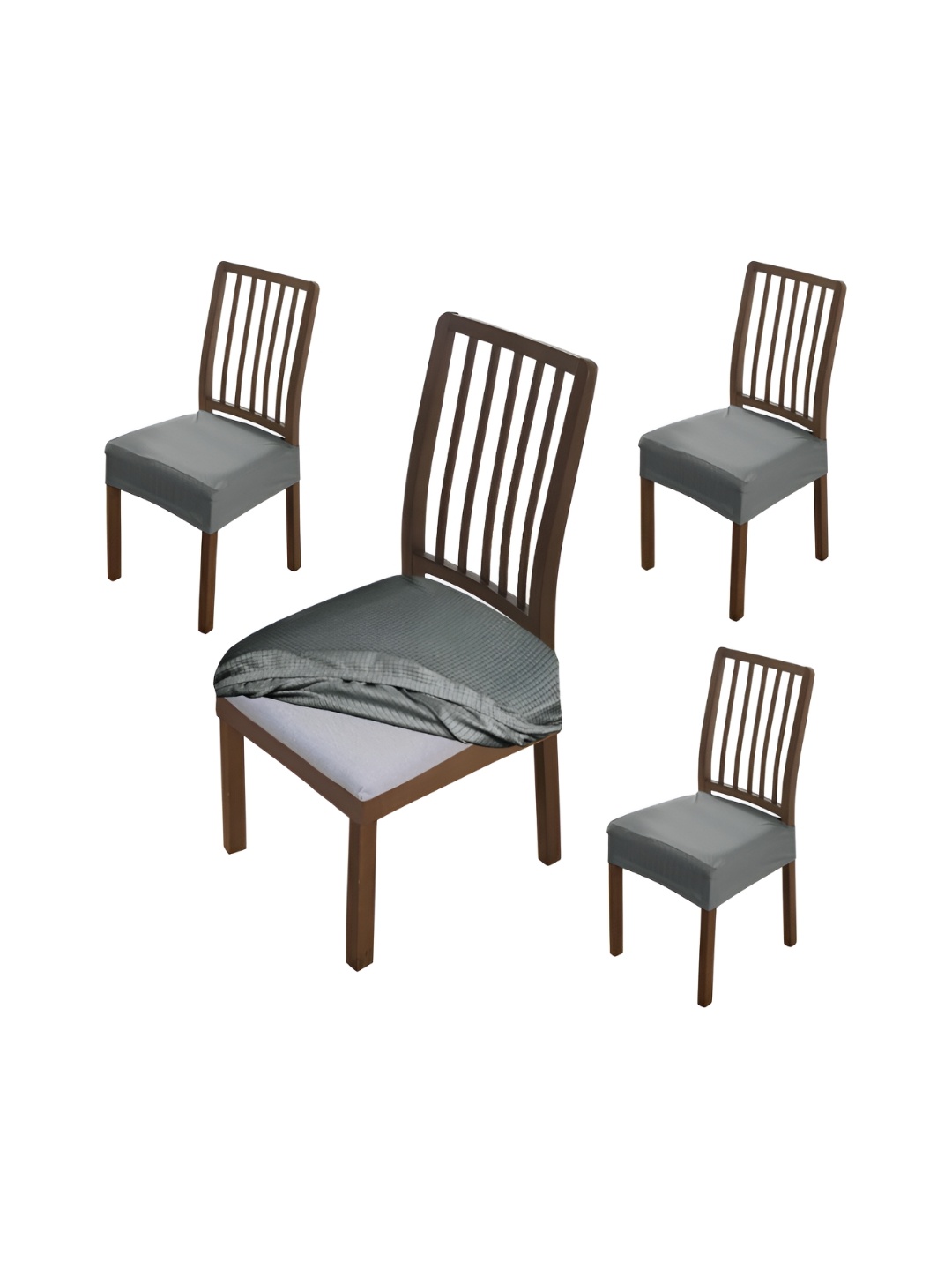 

HOKIPO Grey 4 Pieces Jacquard Comfortable Chair Covers