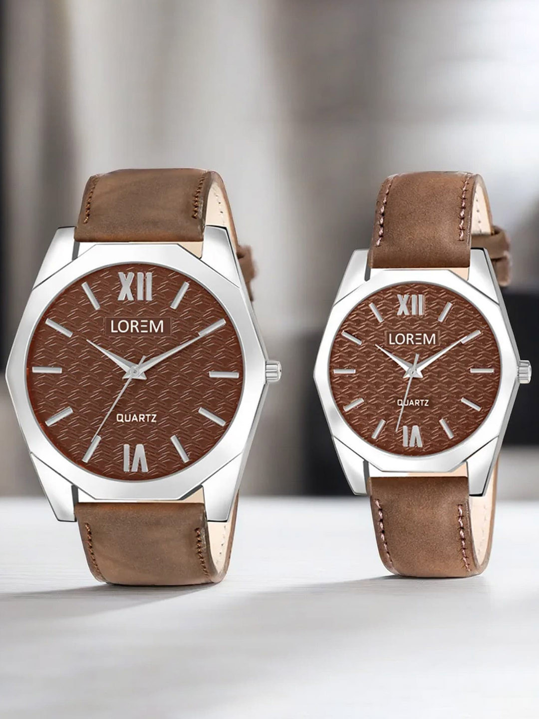 

LOREM Unisex Dial & Straps Analogue Watch LR85-LR332-A, Brown