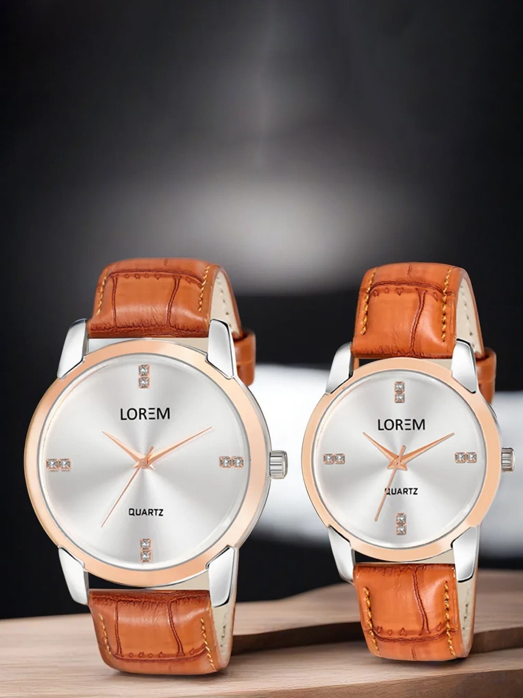 

LOREM Unisex His and Her Dial & Straps Analogue Watch LR97-LR344-A, White