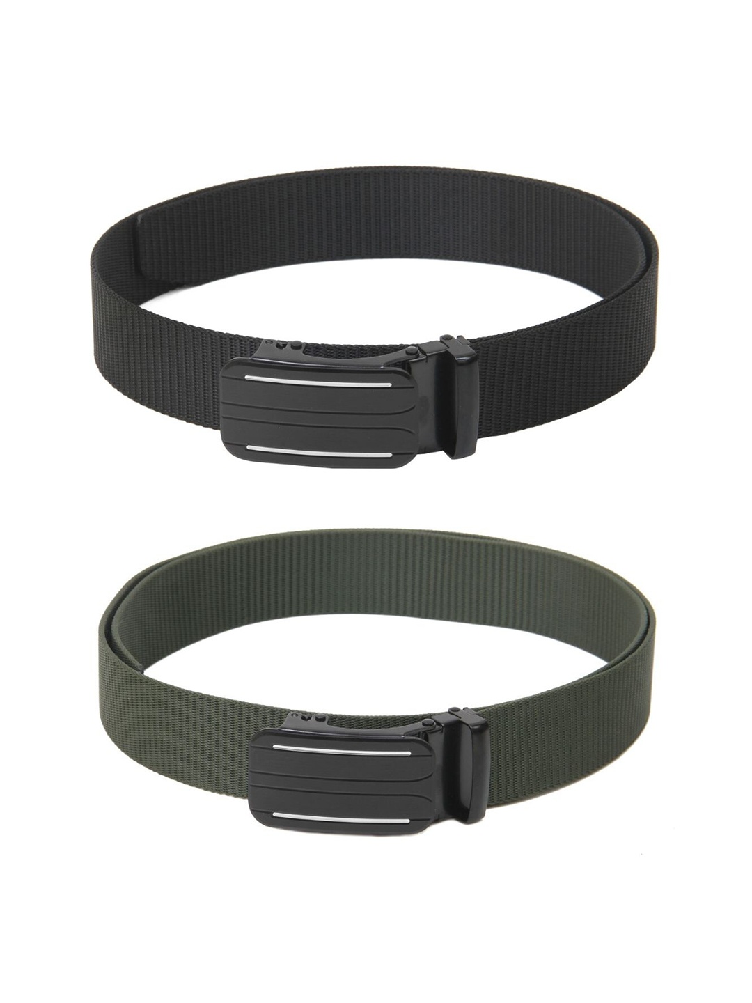 

Calvadoss Women Set Of 2 Textured Canvas Belt, Black