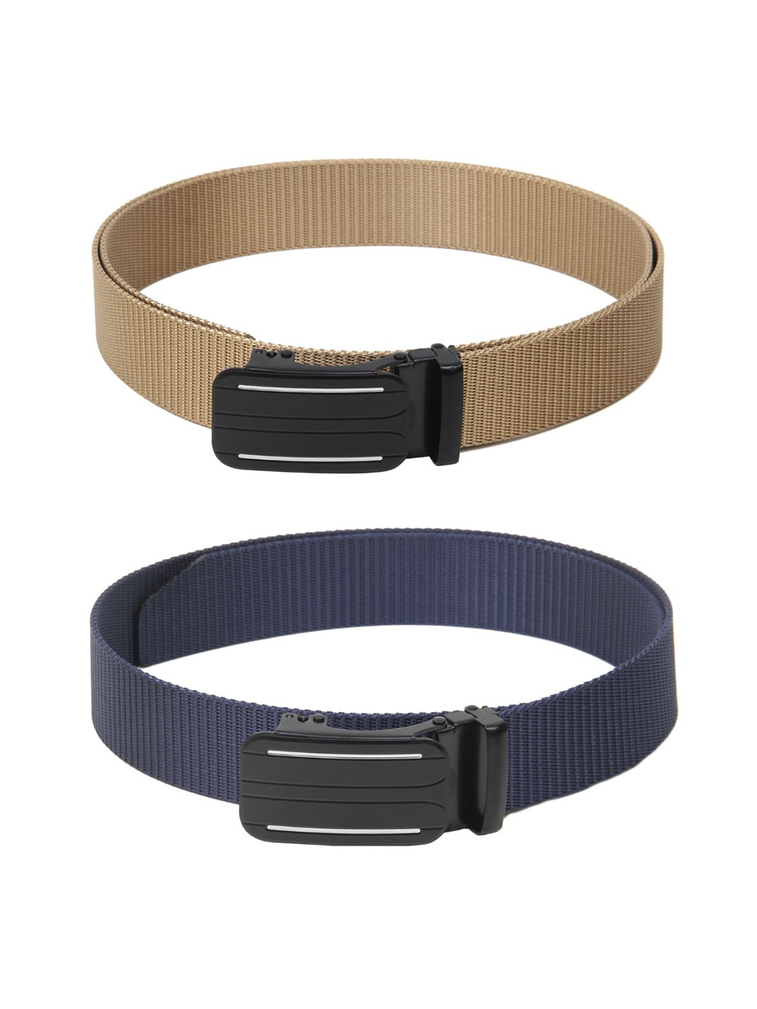 

Calvadoss Women Set Of 2 Textured Belt, Beige