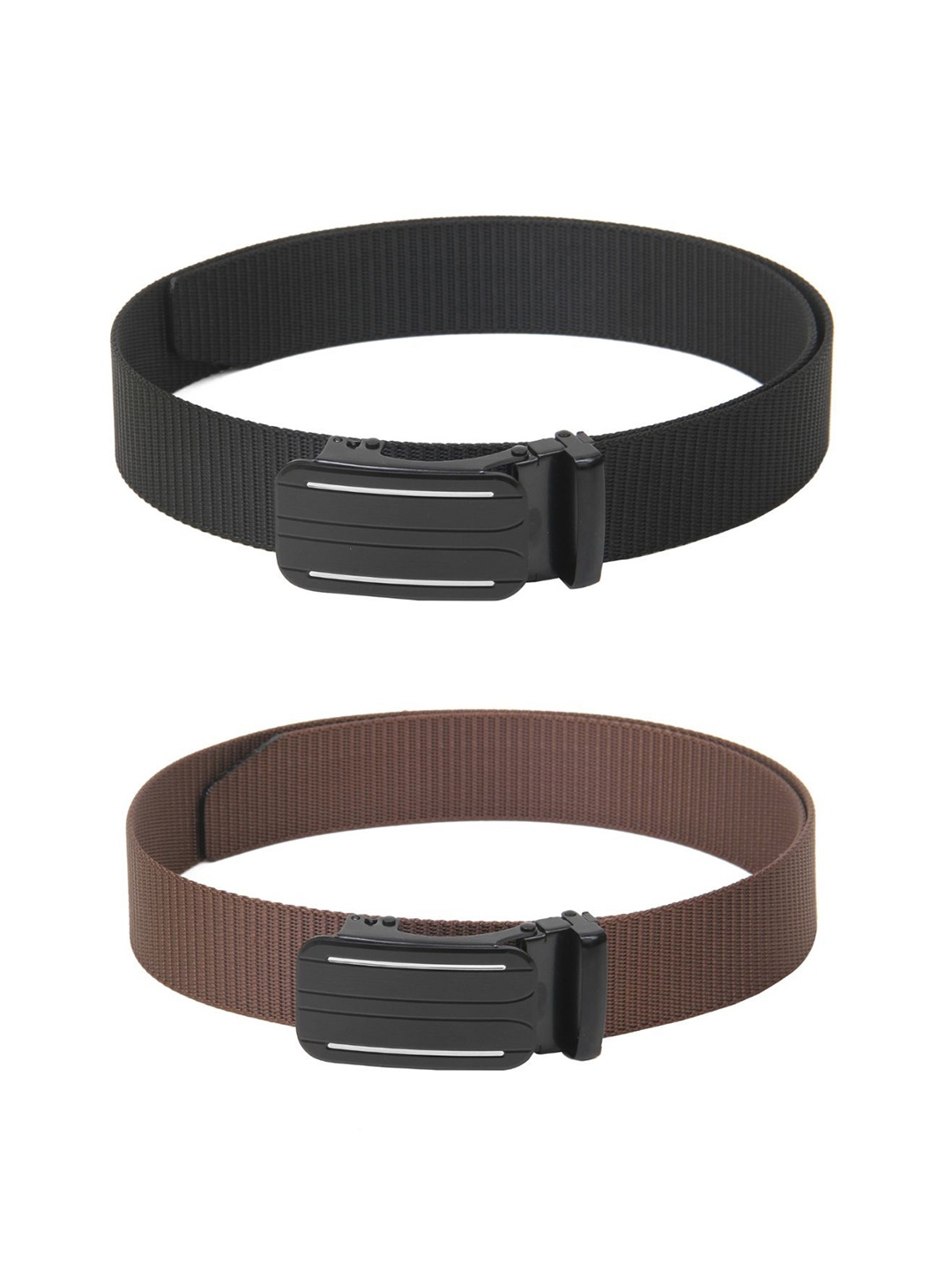

Calvadoss Women Set Of 2 Textured Canvas Belt, Black