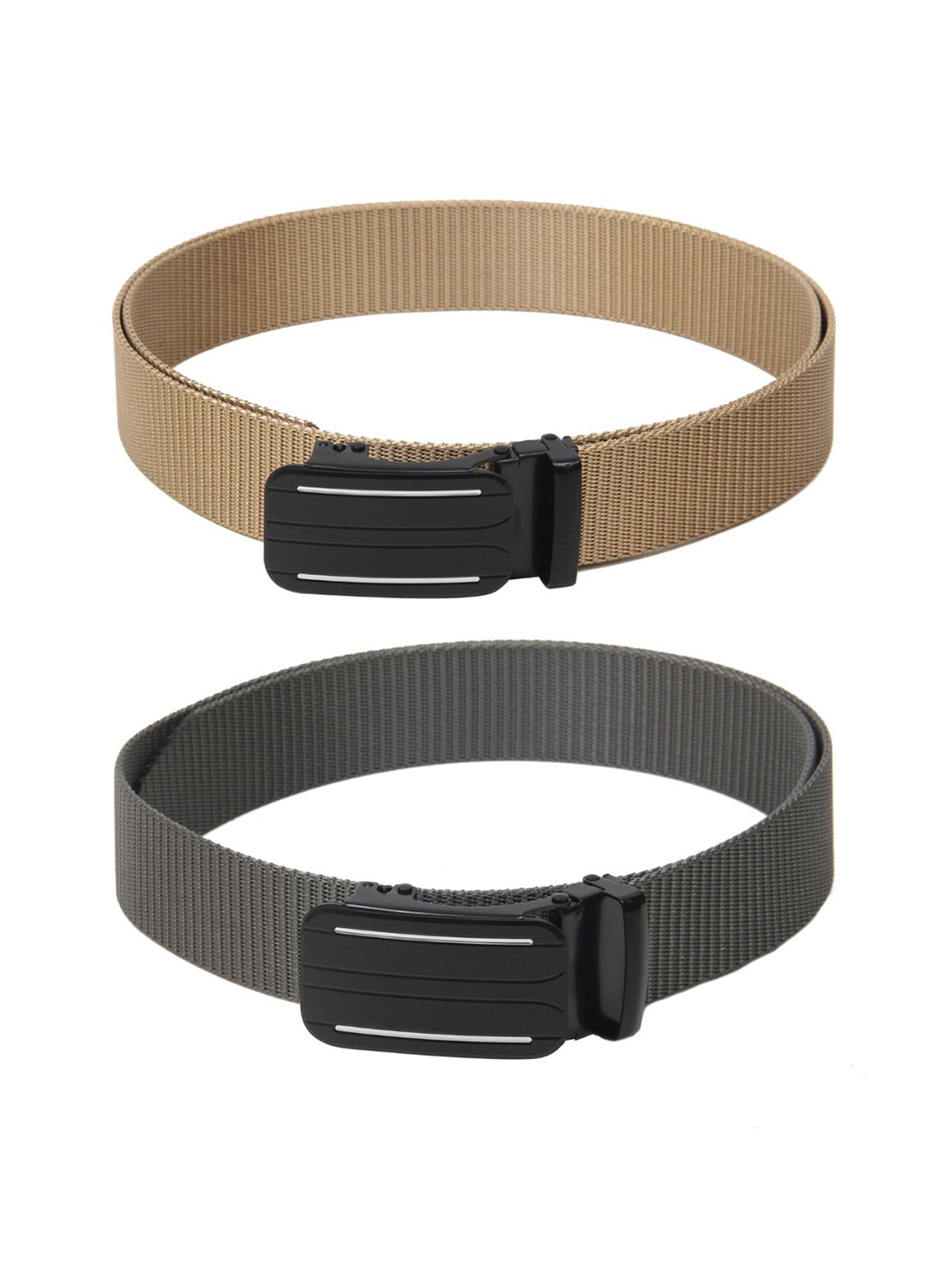 

Calvadoss Women Set Of 2 Textured Canvas Belt, Beige