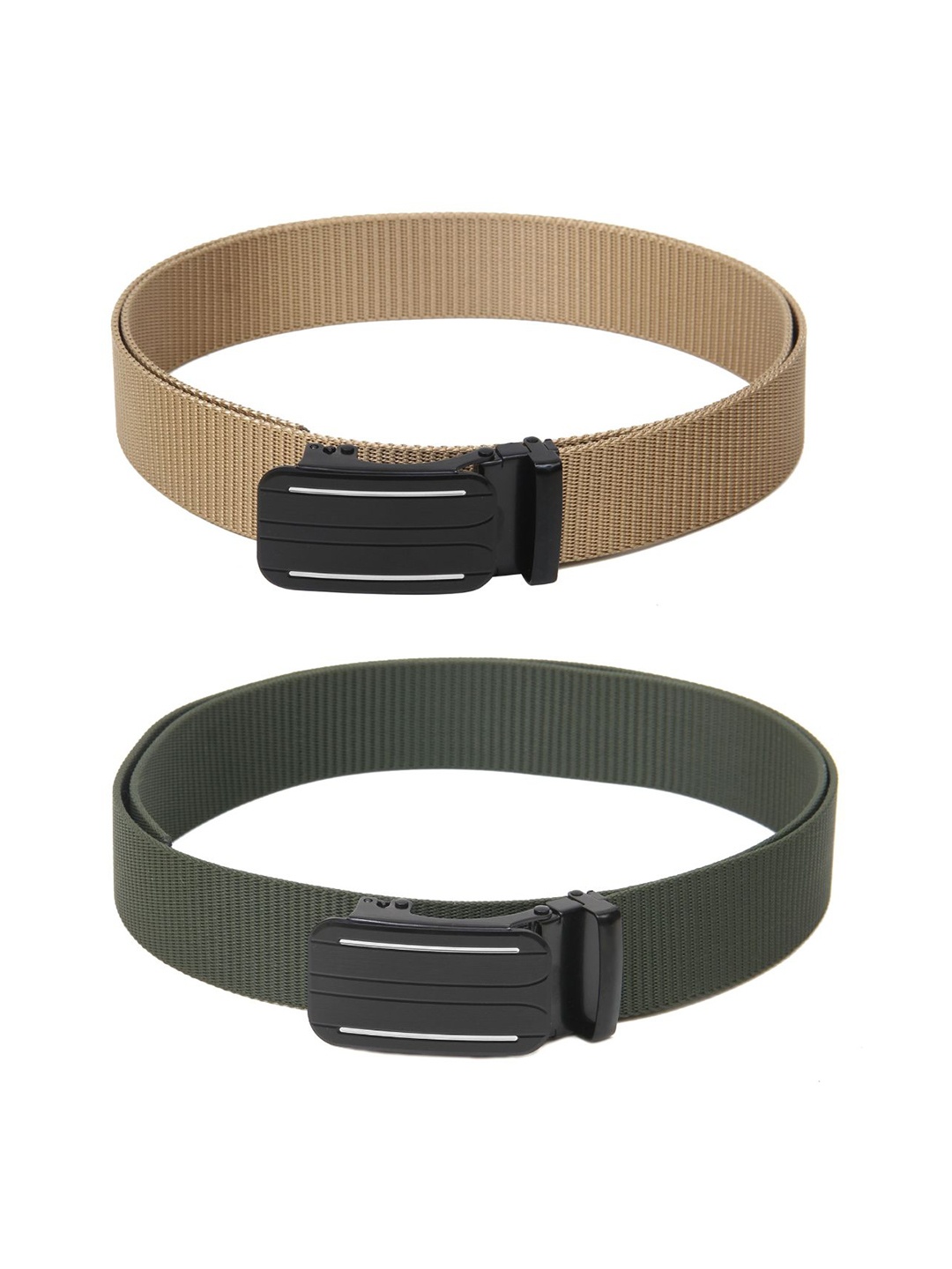 

Calvadoss Women Set Of 2 Textured Canvas Belt, Beige