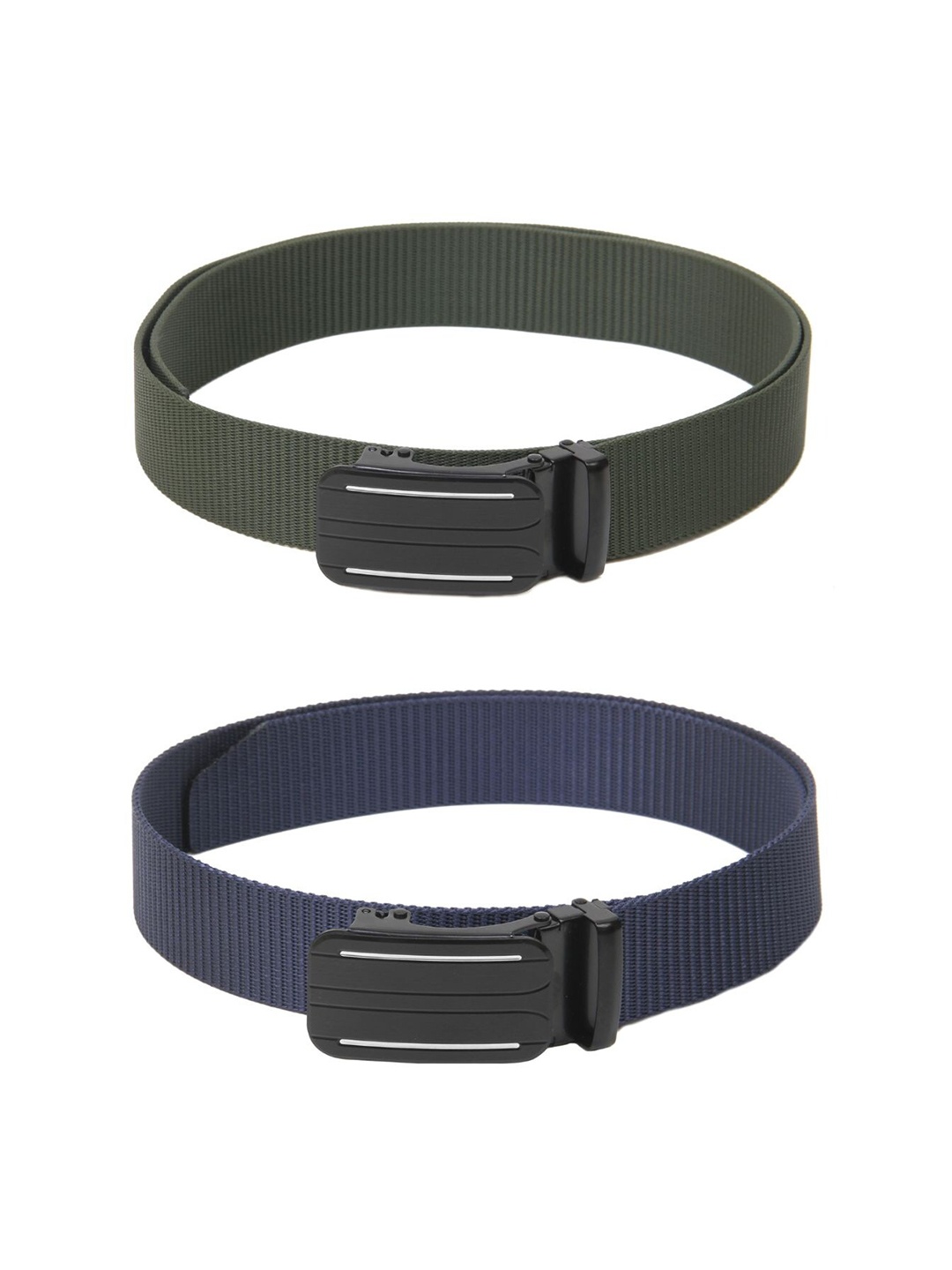 

Calvadoss Women Set Of 2 Textured Belts, Green
