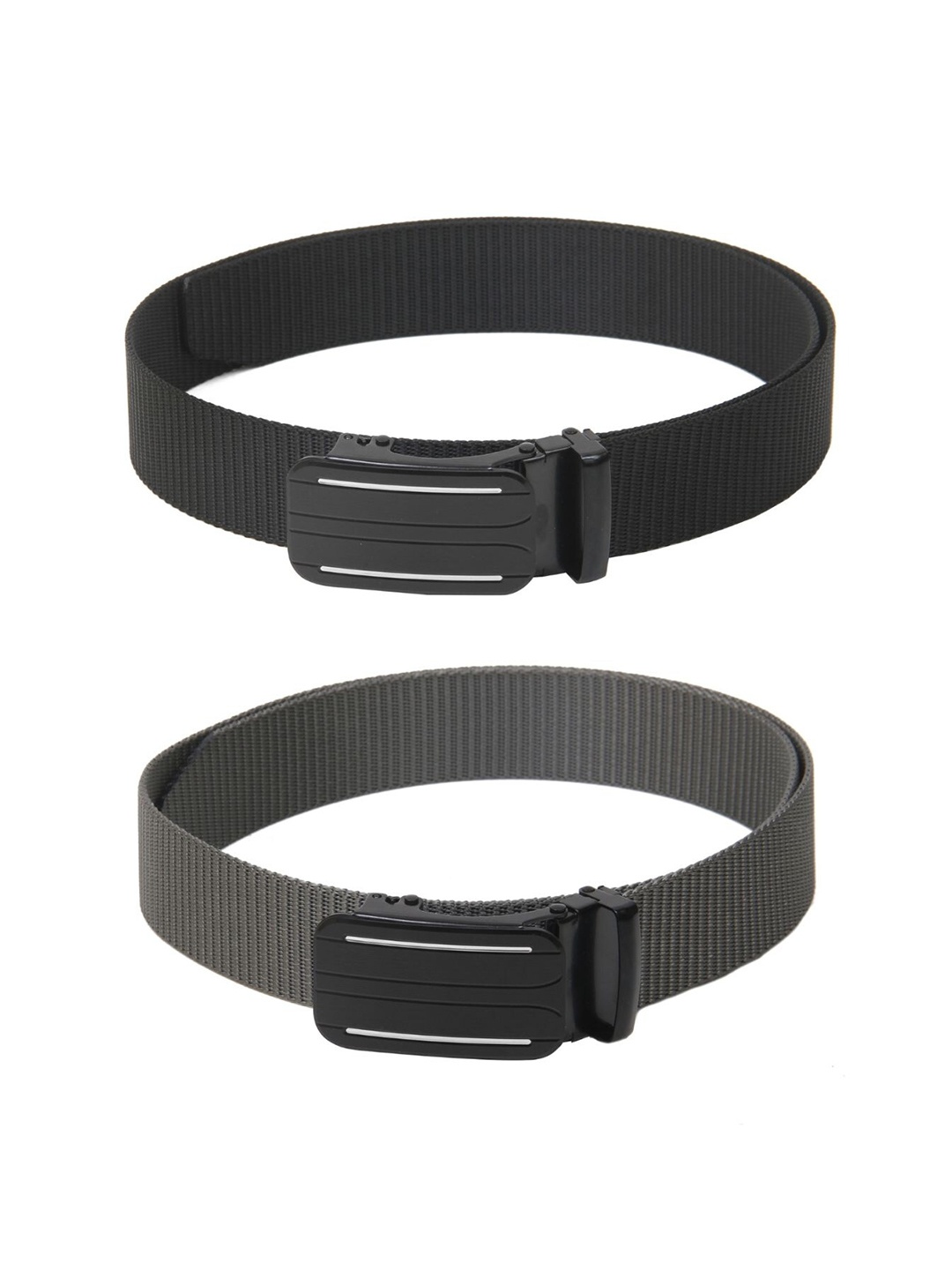 

Calvadoss Women Set Of 2 Textured Belt, Black