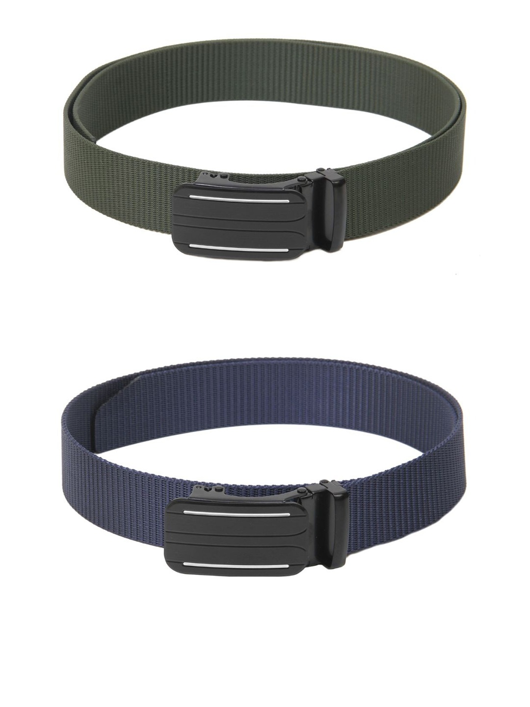 

Calvadoss Boys Set Of 2 Textured Canvas Belts, Green