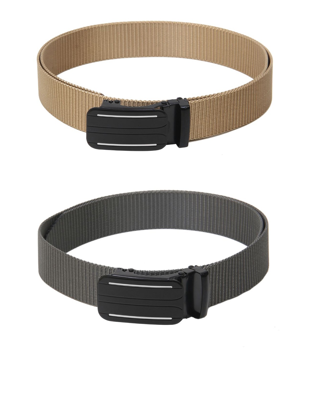 

Calvadoss Boys Set Of 2 Textured Canvas Belts, Beige