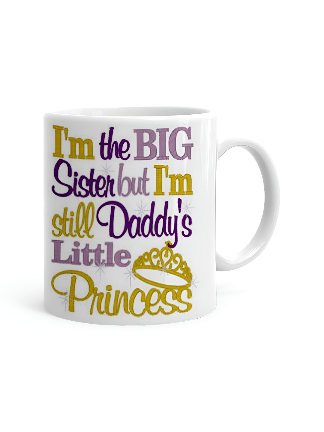 

Khakee White & Yellow Printed Microwave Safe Ceramic Glossy Mugs 325 ml