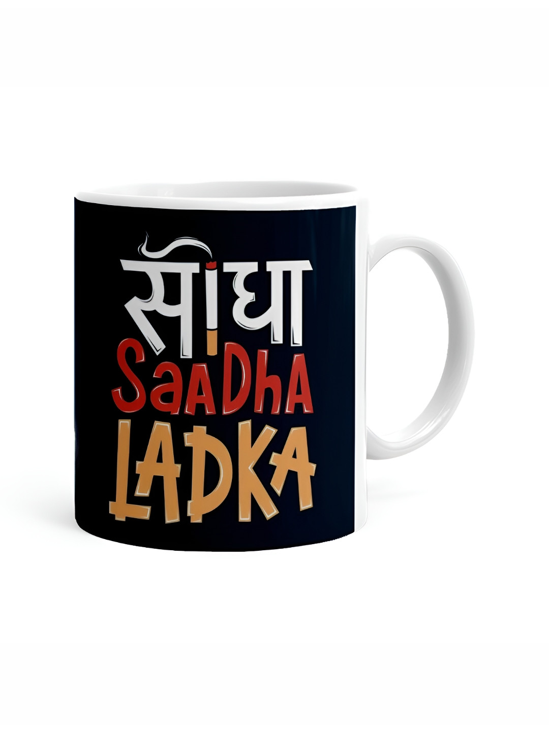 

Khakee White & Black Printed Ceramic Glossy Mugs 325 ml