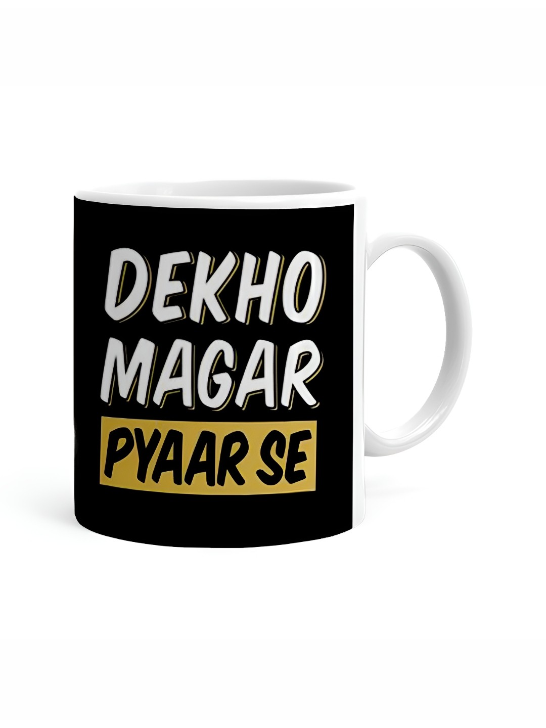 

Khakee White & Black Printed Ceramic Glossy Mug 325 ml