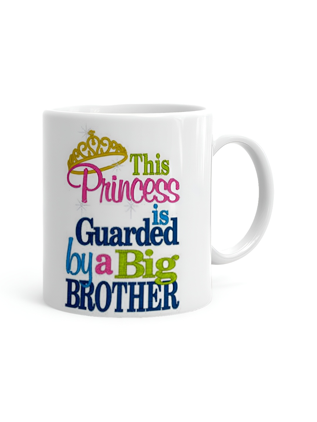 

Khakee White & Green Printed Ceramic Glossy Mugs 325 ml