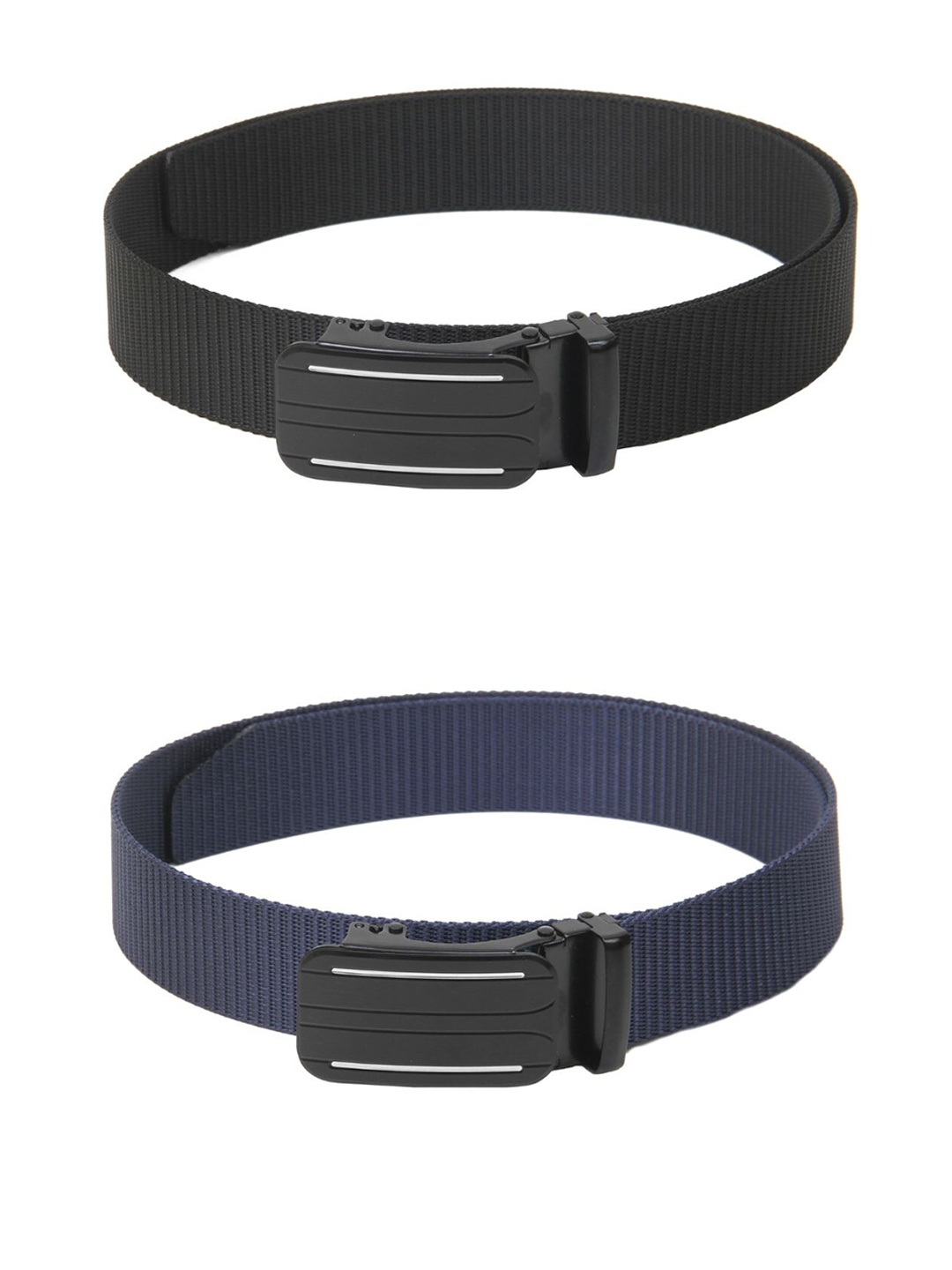 

Calvadoss Girls Set Of 2 Textured Belts, Black