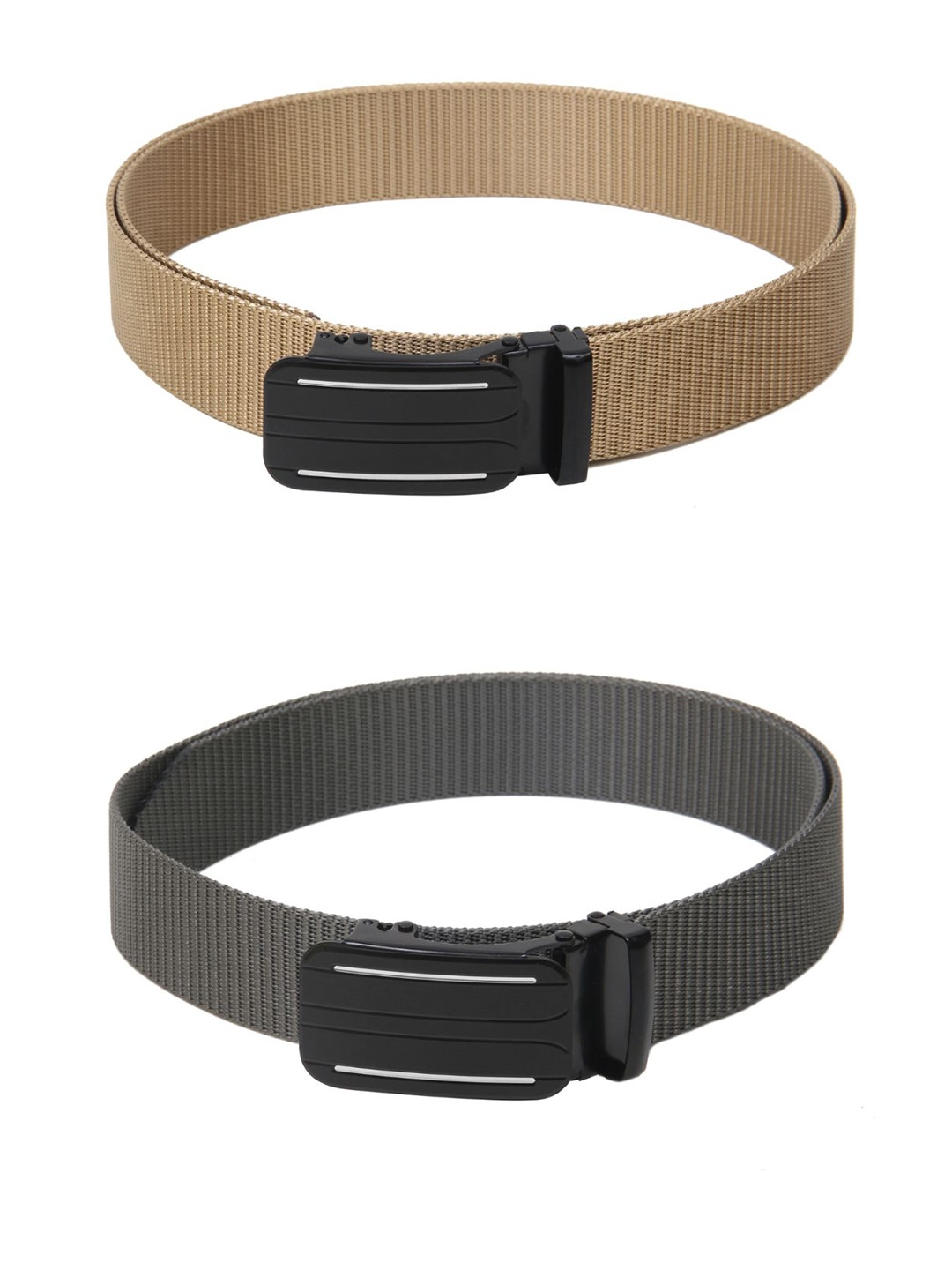 

Calvadoss Girls Set Of 2 Textured Belts, Beige