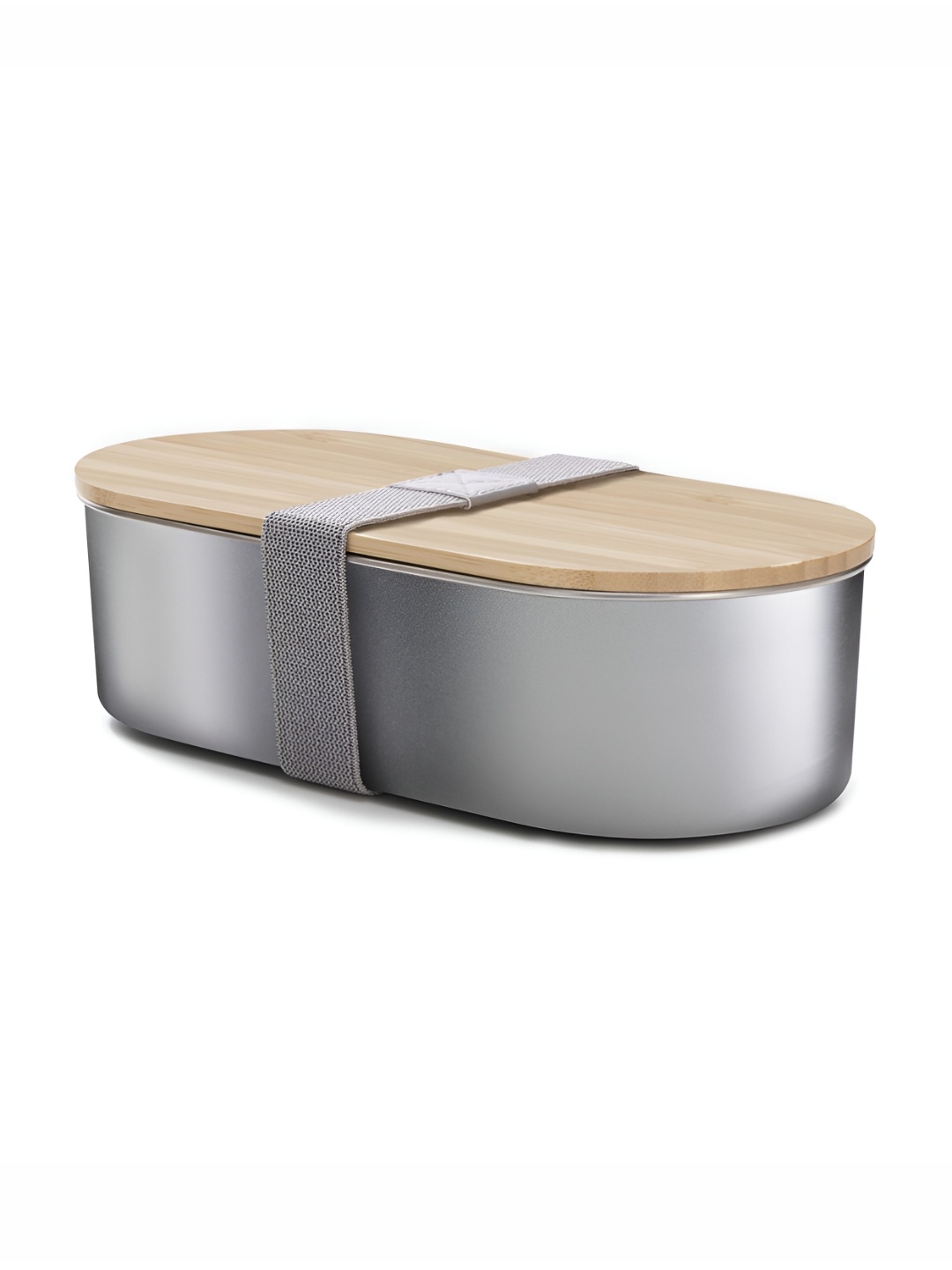 

The Better Home Steel Container With Bamboo Lid 960 ml, Silver