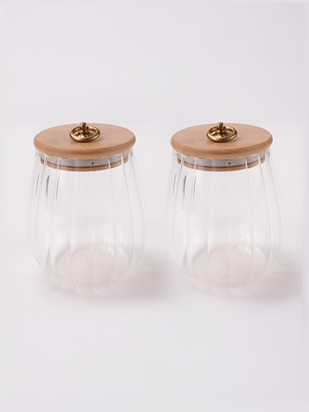 

The Better Home Transparent & Brown 2 Pieces Microwave Safe Glass Containers 820 ml Each