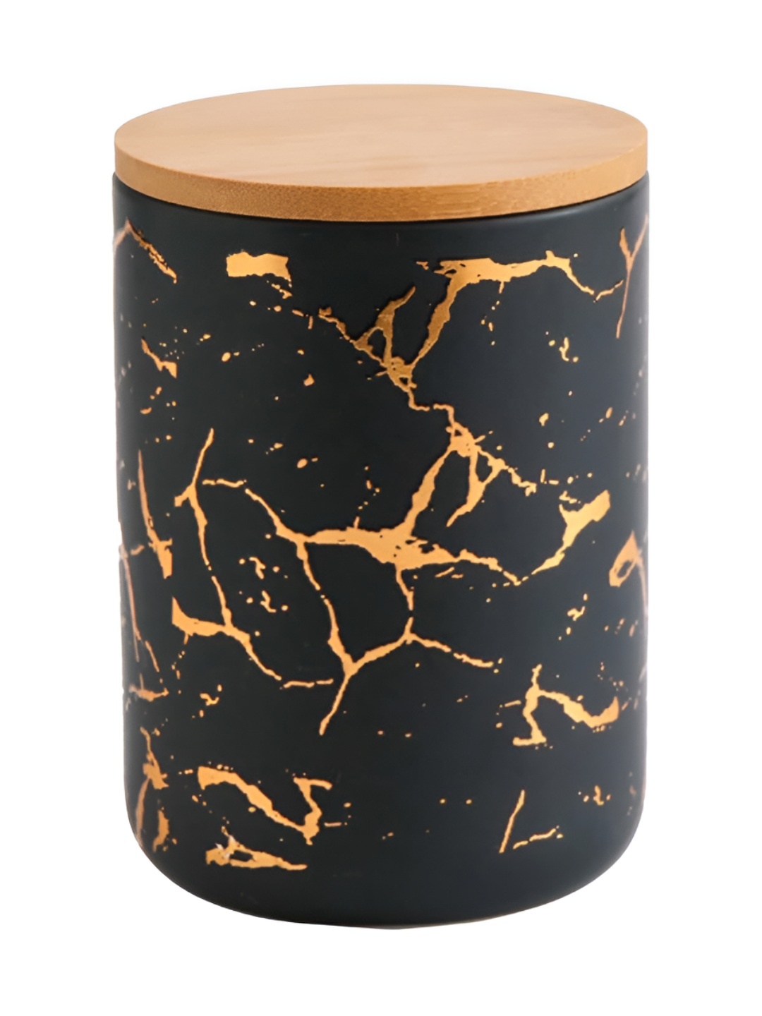 

The Better Home Black & Gold Toned Printed Microwave Safe Ceramic Container 800 ml