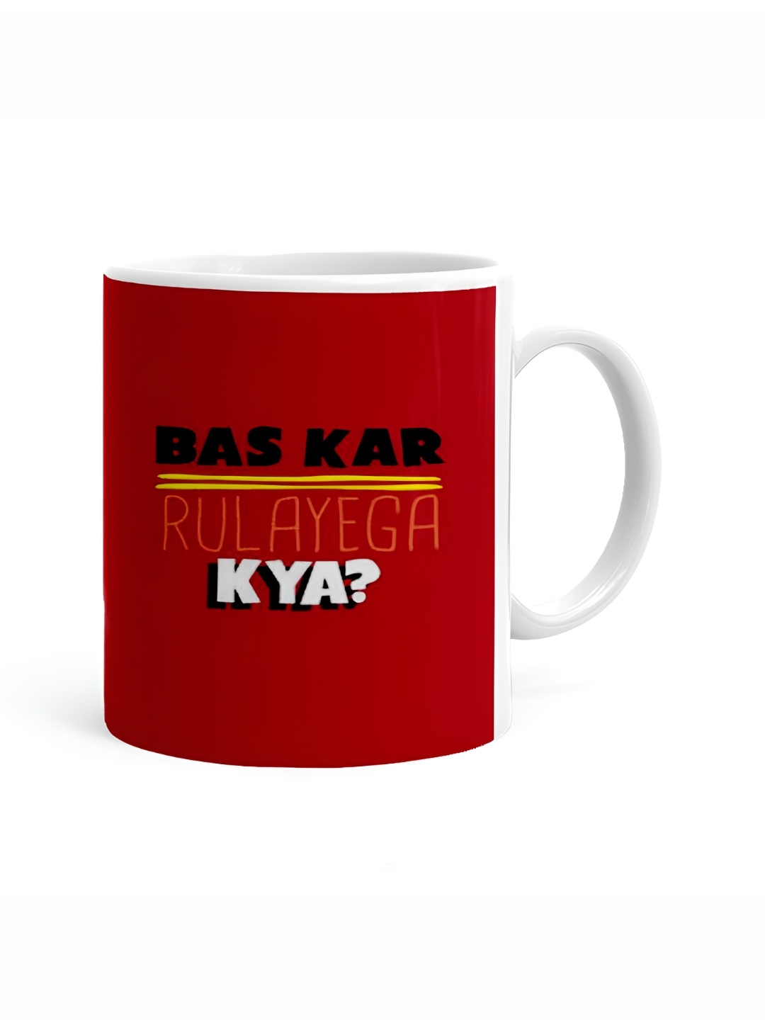 

Khakee White & Red Printed Ceramic Glossy Mugs 325 ml