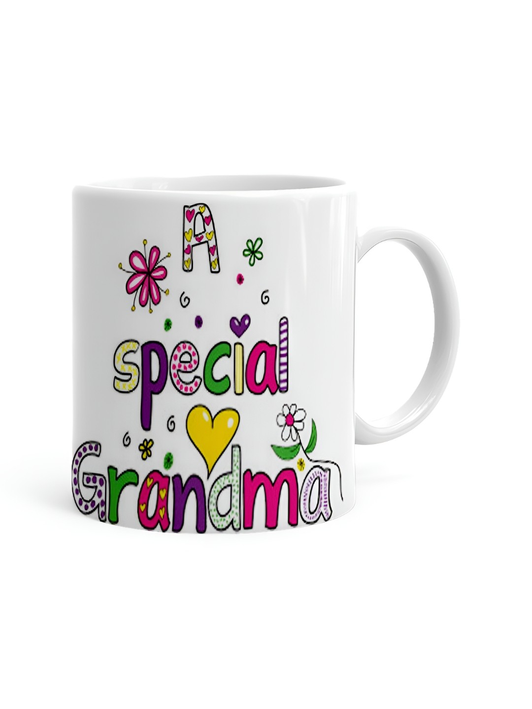 

Khakee White & Pink Printed Microwave Safe Glossy Finish Ceramic Mug 325 ml