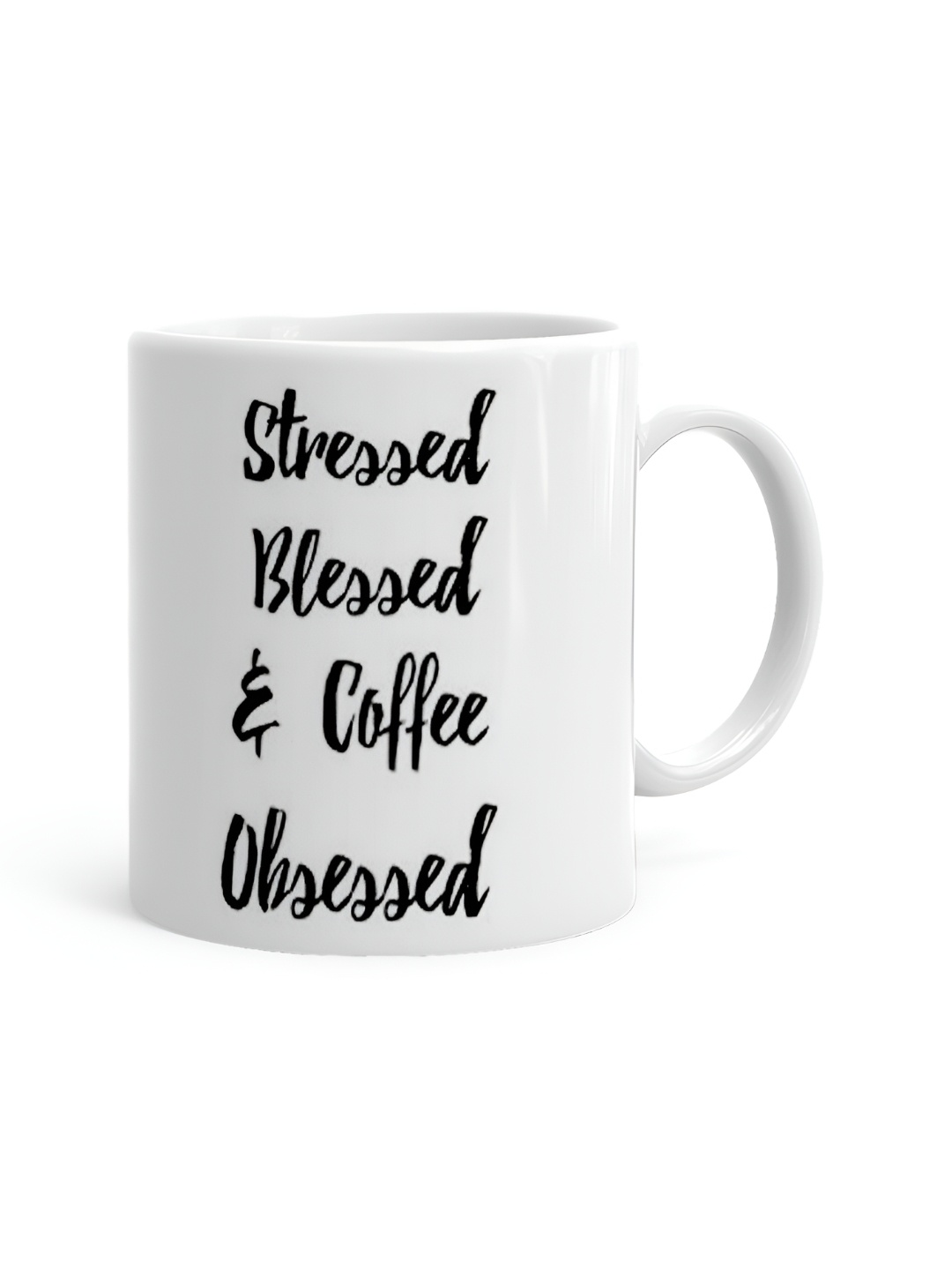 

Khakee White & Black Printed Ceramic Glossy Mugs 325 ml