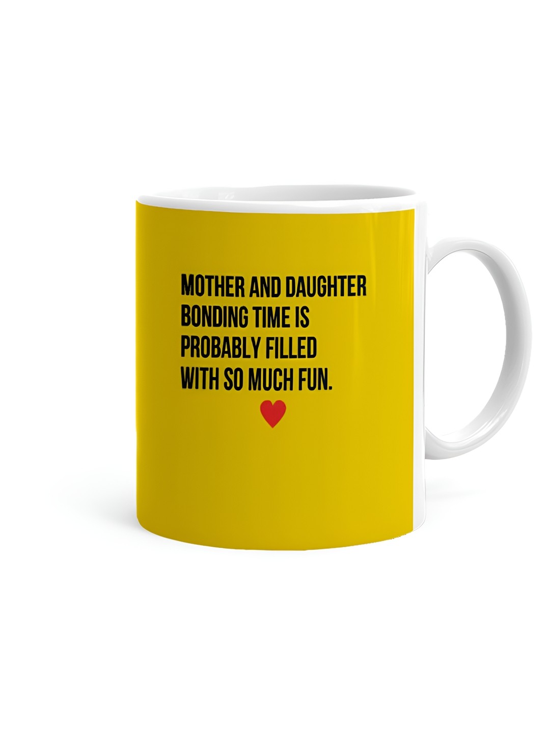 

Khakee White & Yellow Printed Ceramic Glossy Mug