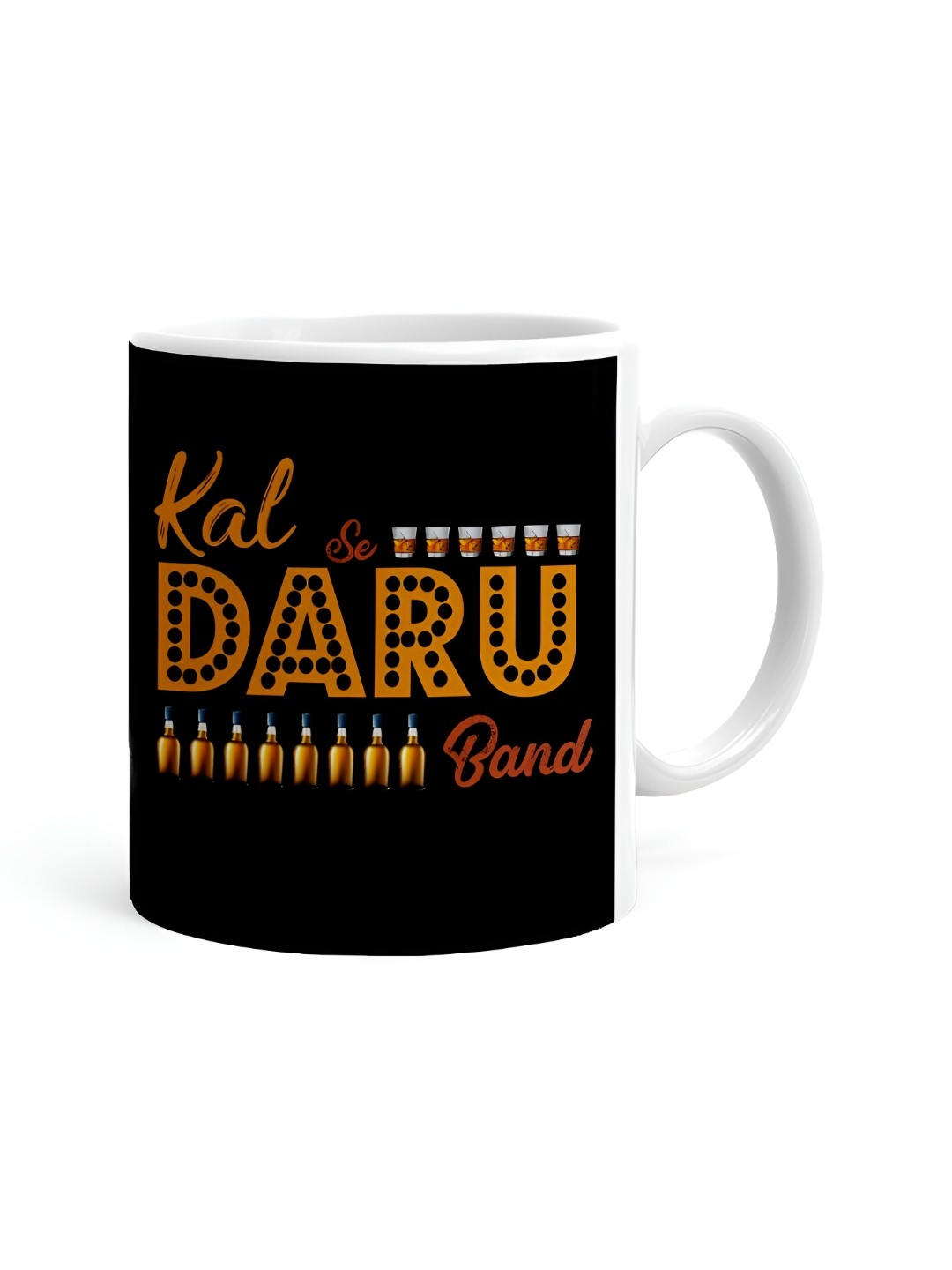

Khakee White & Black Typography Printed Ceramic Glossy Mug 325 ml