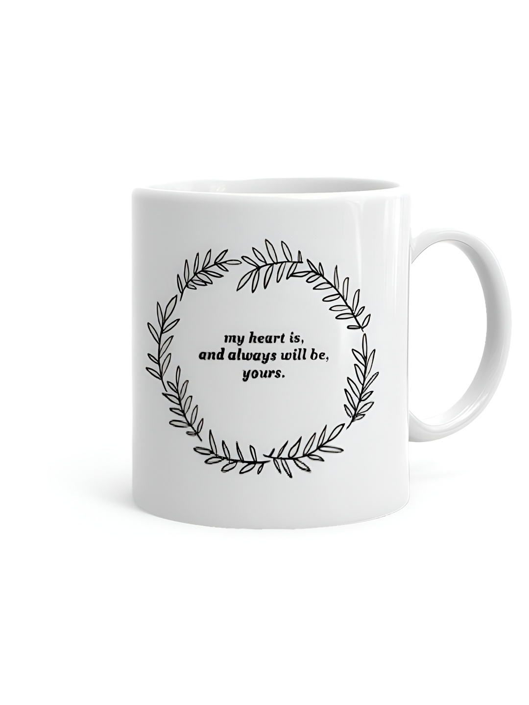 

Khakee White & Black Printed Ceramic Glossy Mugs 325 ml