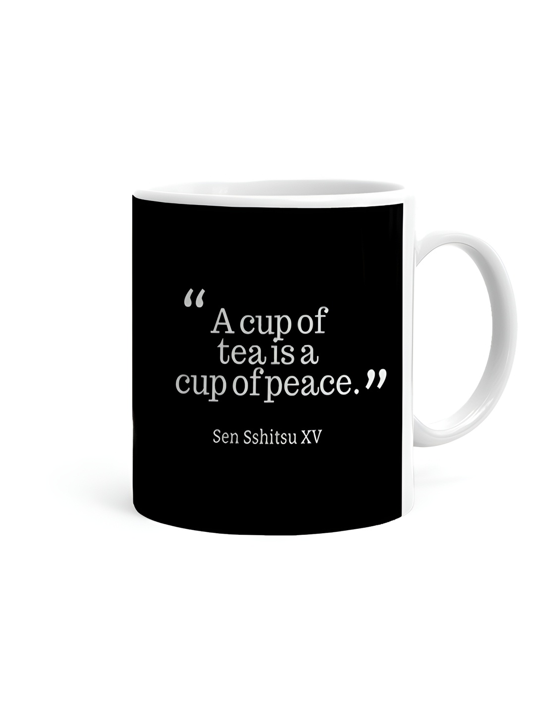 

Khakee White & Black Printed Ceramic Glossy Mugs 325 ml