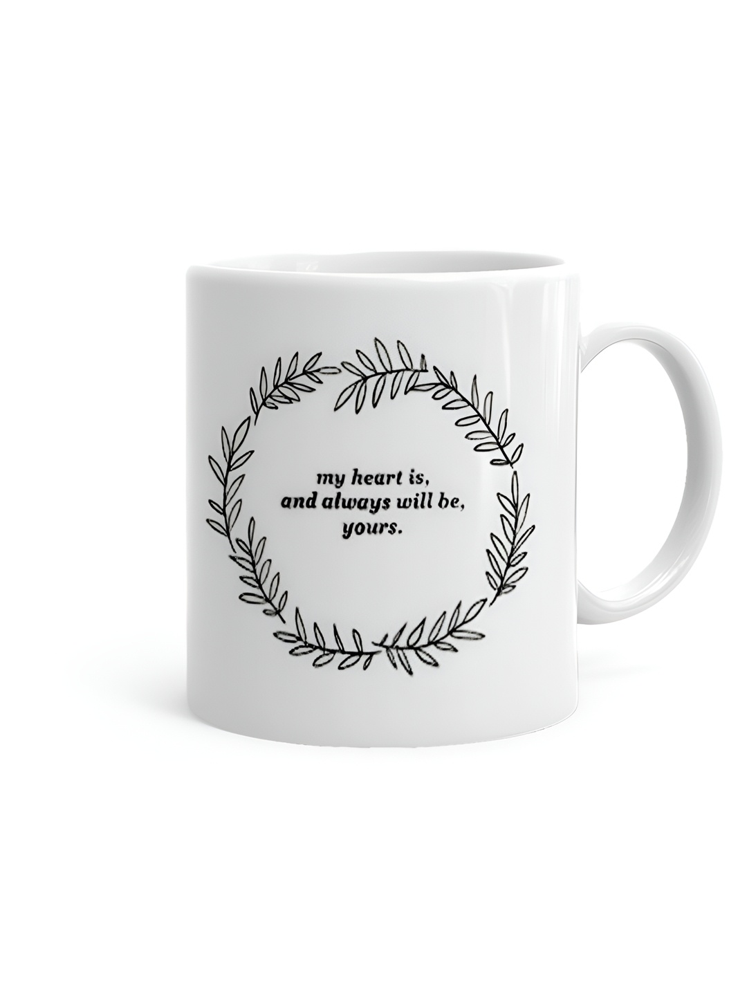 

Khakee White & Black Printed Ceramic Glossy Mugs 325 ml