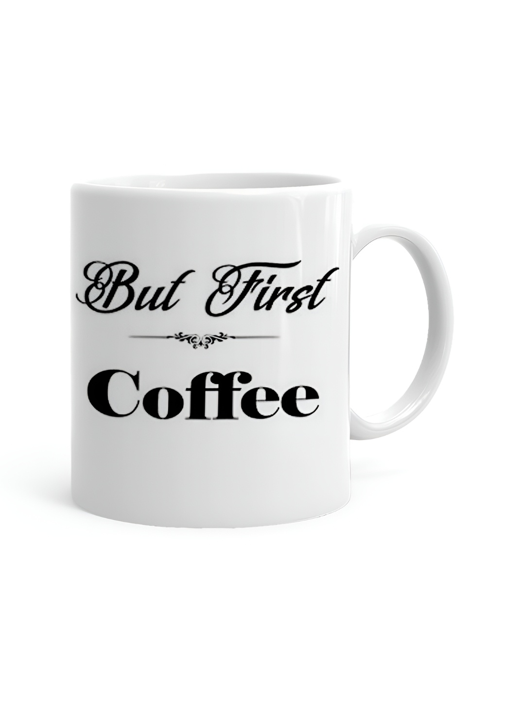 

Khakee White & Black Printed Ceramic Glossy Mugs 325 ml