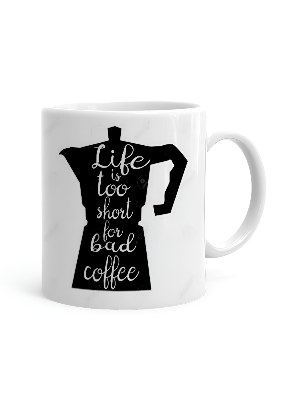 

Khakee White & Black Printed Ceramic Glossy Mug 325 ml