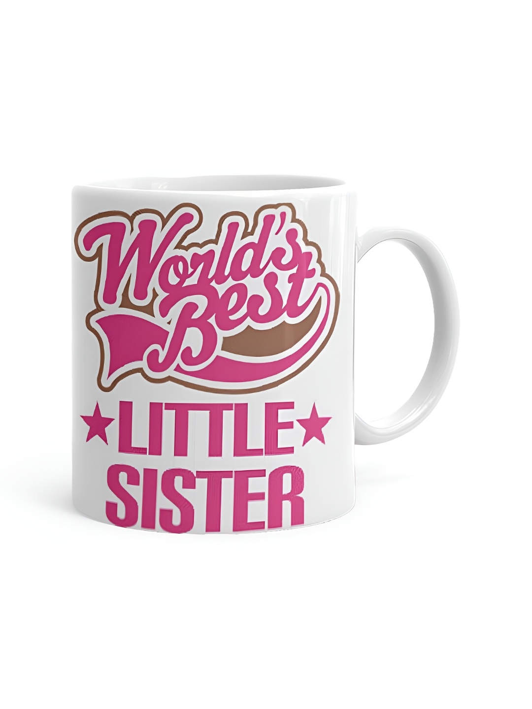 

Khakee White & Pink Printed Microwave Safe Ceramic Glossy Mug 325 ml
