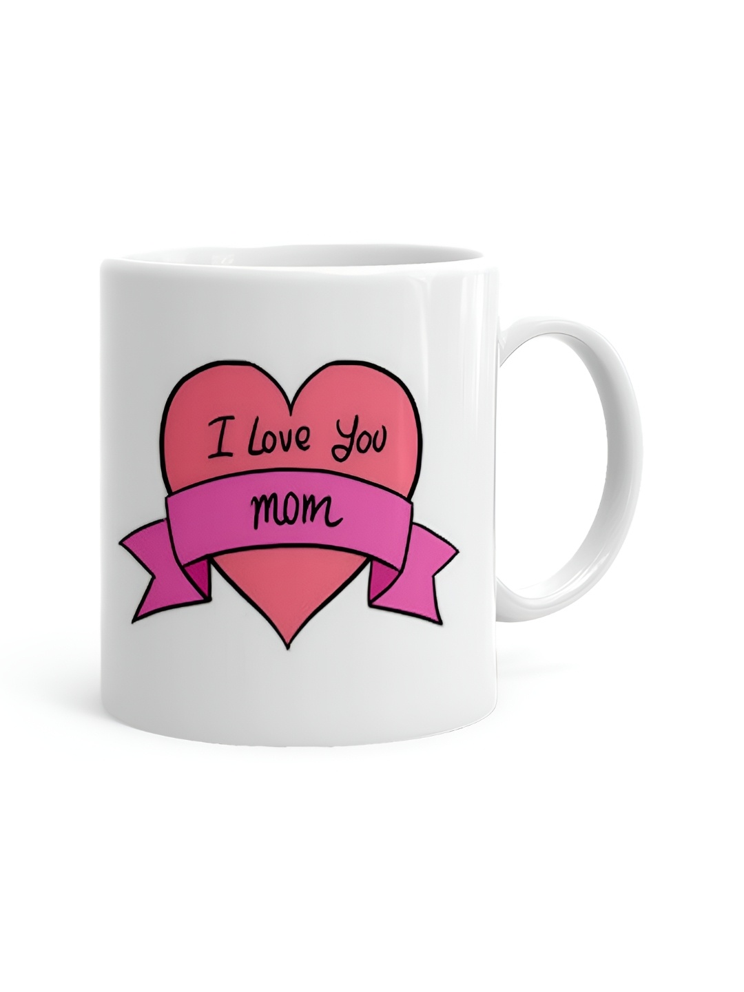 

Khakee White & Pink Printed Ceramic Glossy Mug