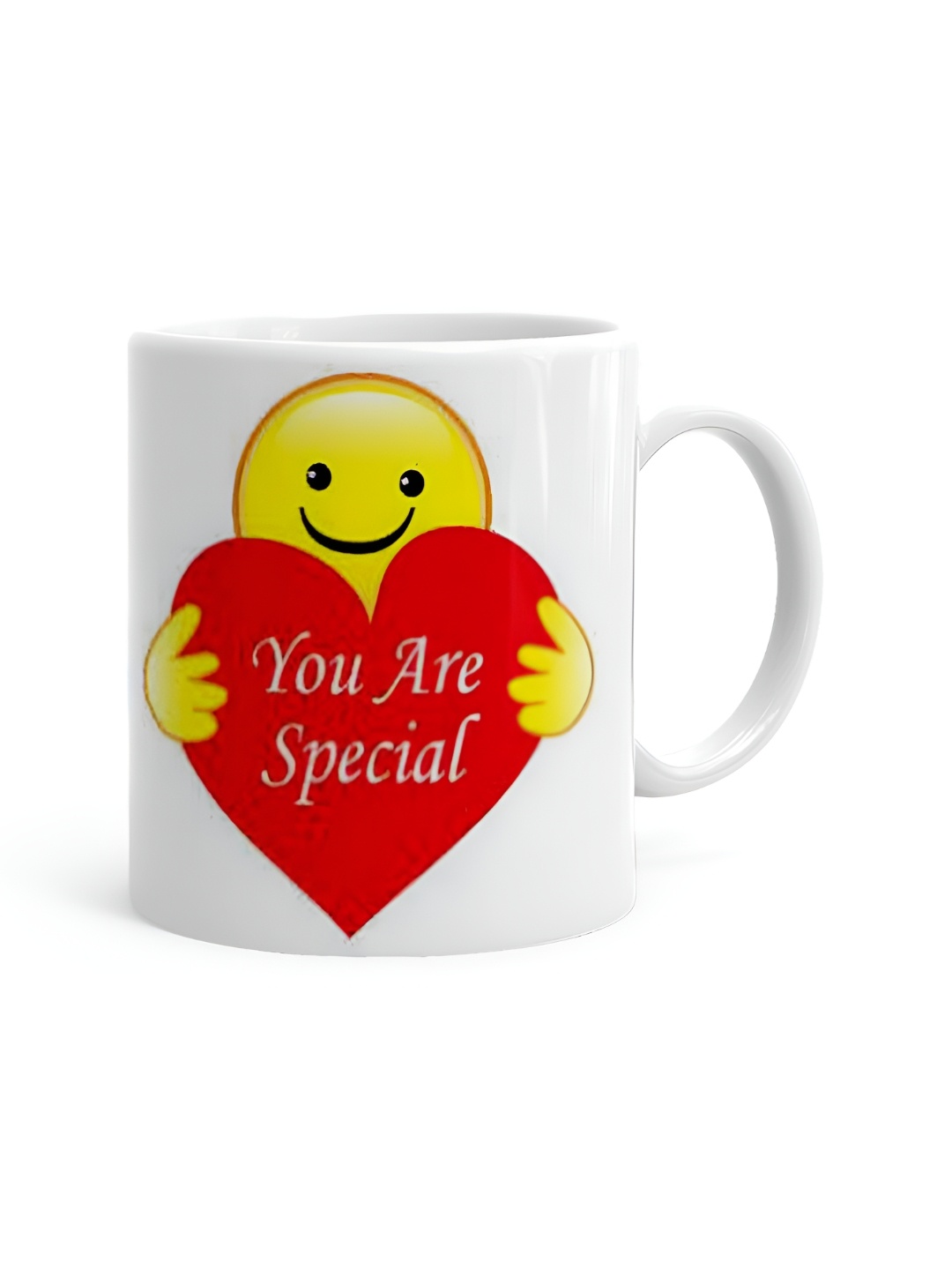 

Khakee White & Yellow Printed Ceramic Glossy Mug