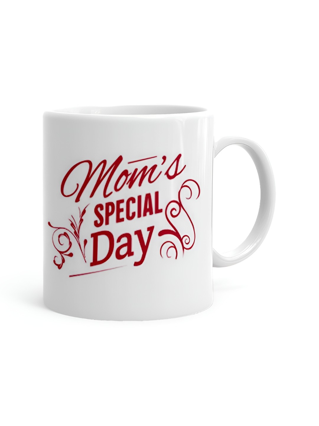 

Khakee White & Red Printed Microwave Safe Ceramic Glossy Mug 325 ml