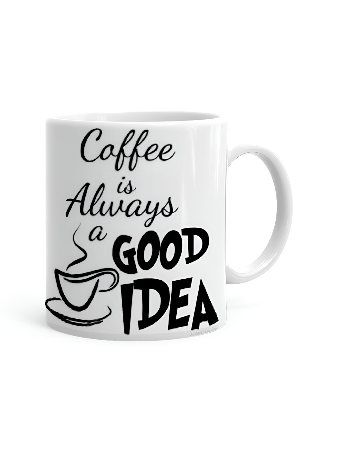 

Khakee White & Black Printed Ceramic Glossy Mug 325 ml